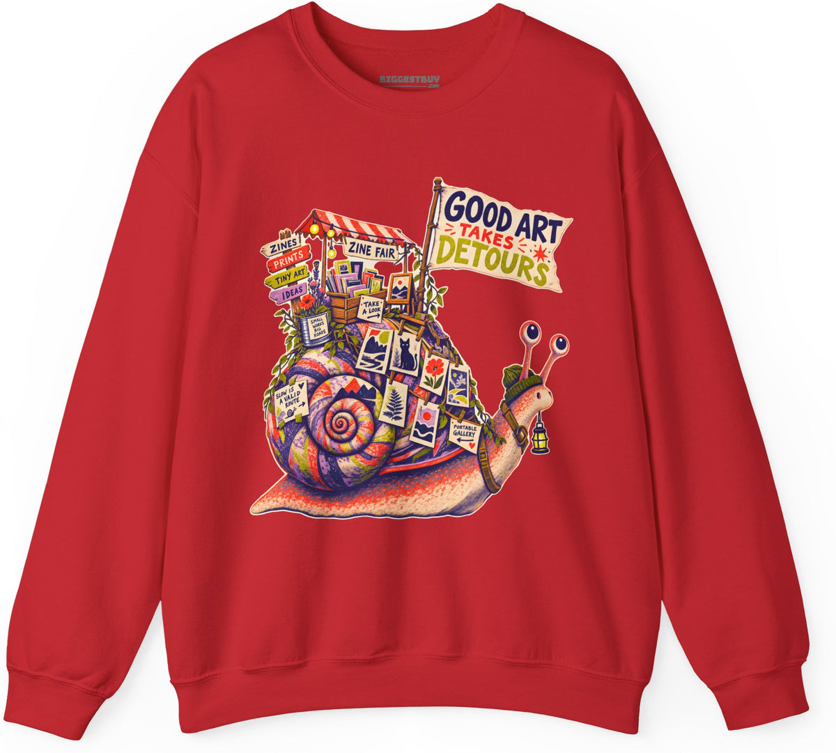 Art Detour - Crewneck Sweatshirt in Red, front view