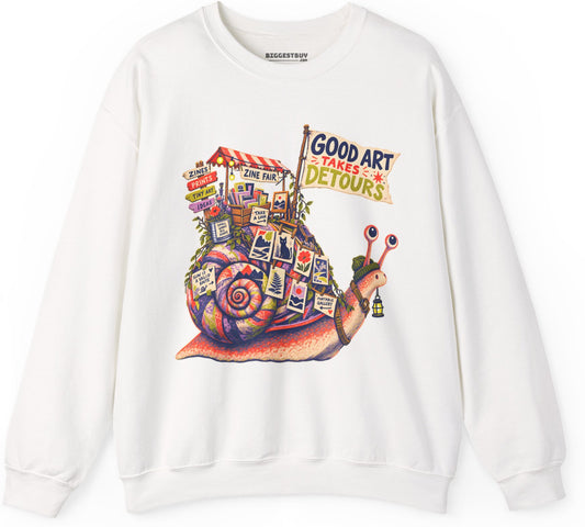 Art Detour - Crewneck Sweatshirt in White, front view