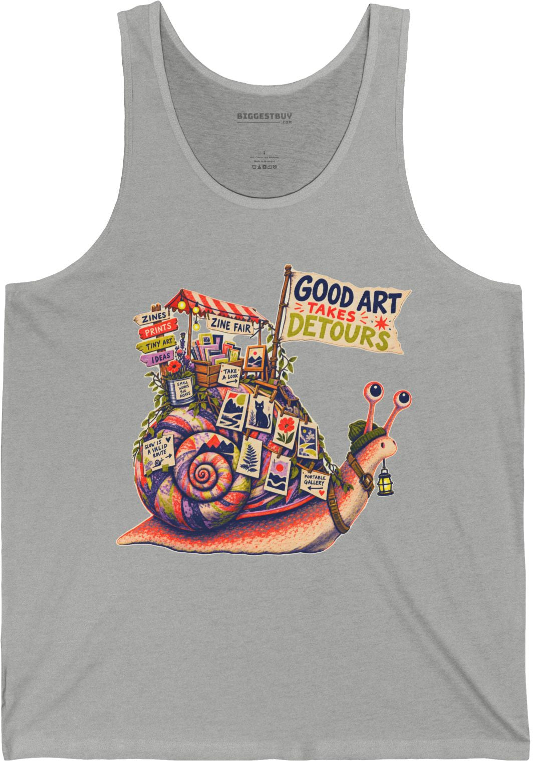Art Detour - Jersey Tank Top in Athletic Heather, front view