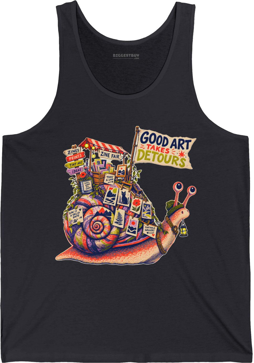 Art Detour - Jersey Tank Top in Dark Grey, front view