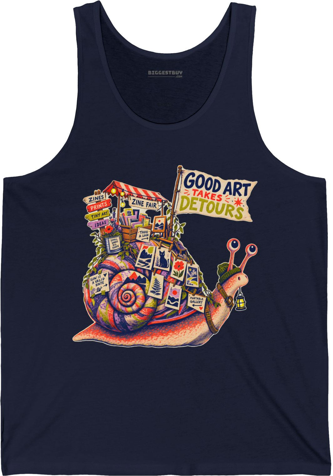 Art Detour - Jersey Tank Top in Navy, front view