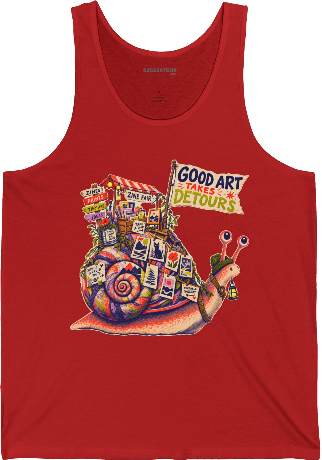 Art Detour - Jersey Tank Top in Red, front view