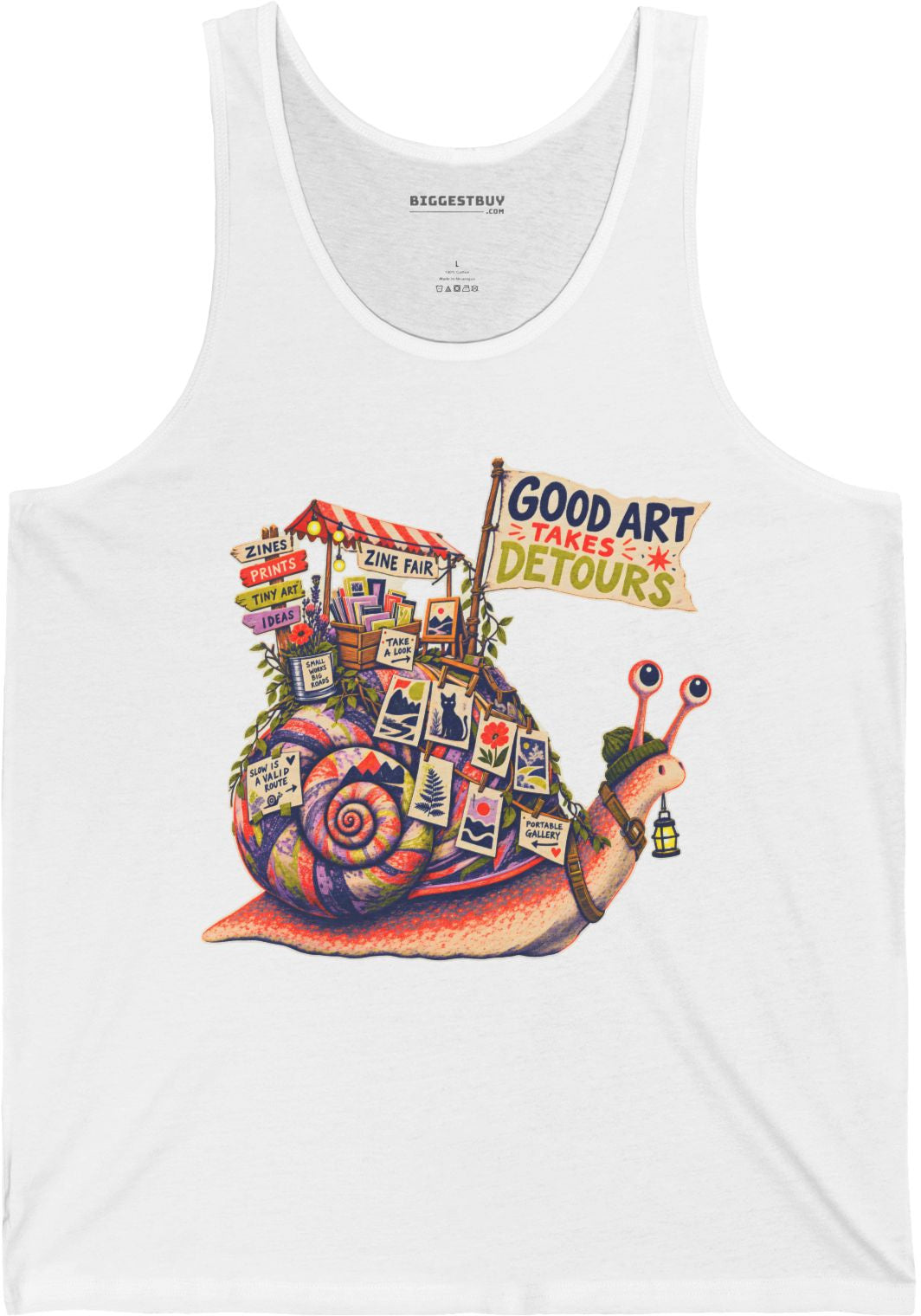 Art Detour - Jersey Tank Top in White, front view