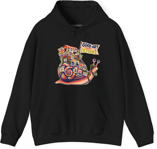 Art Detour - Pullover Hoodie in Black, front view