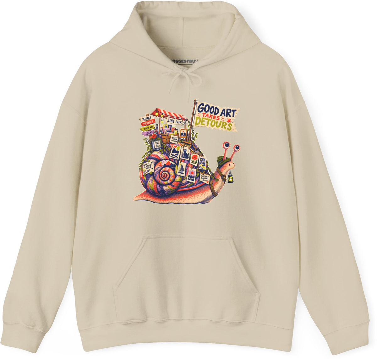Art Detour - Pullover Hoodie in Sand, front view