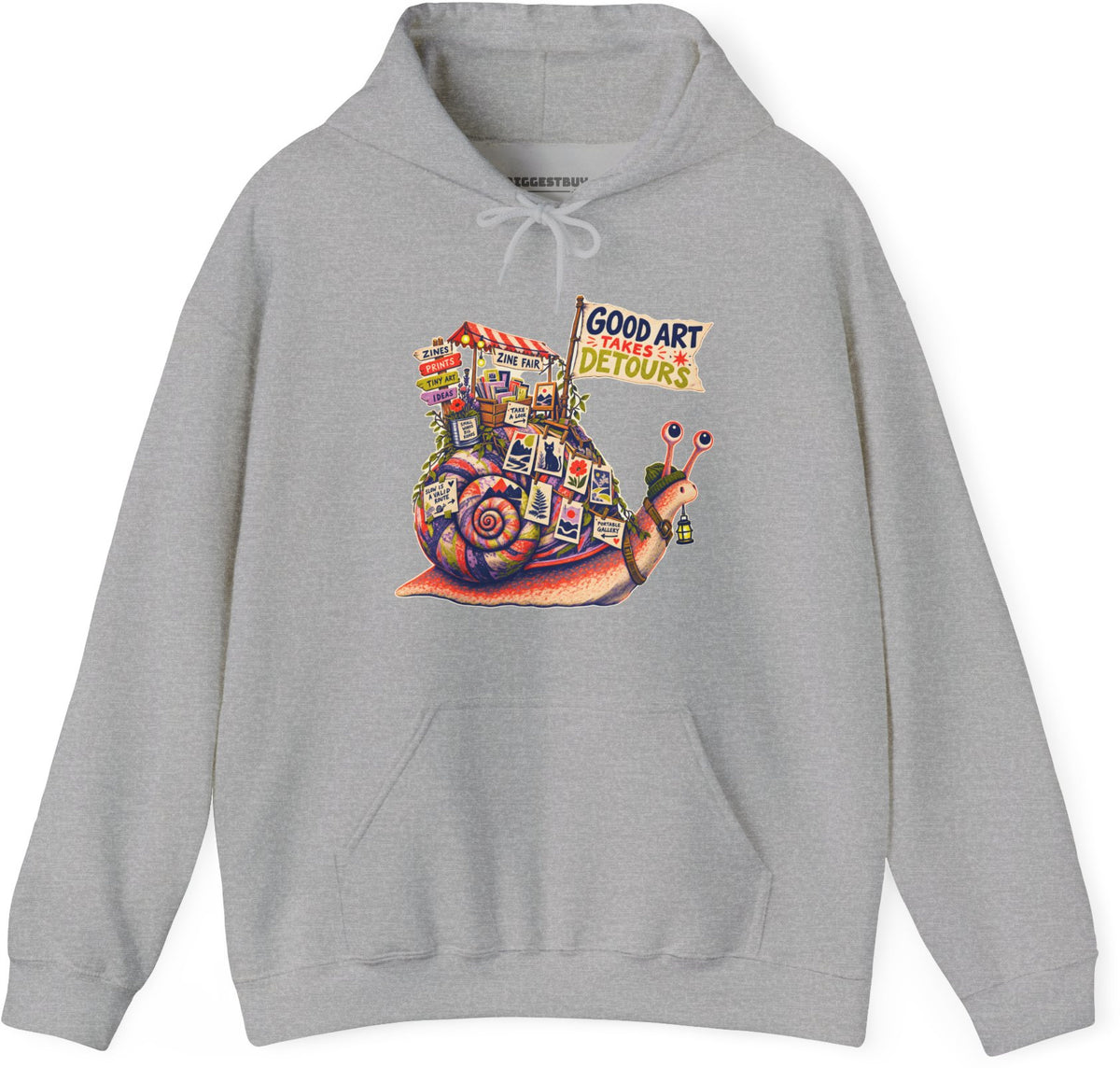Art Detour - Pullover Hoodie in Sport Grey, front view