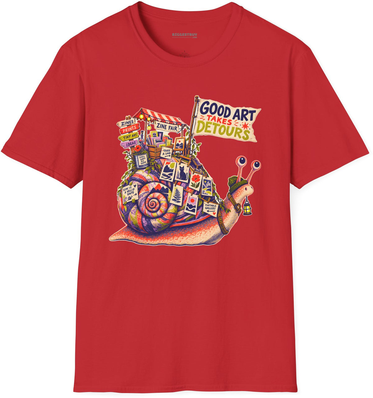 Art Detour - Softstyle T-Shirt in Red, front view