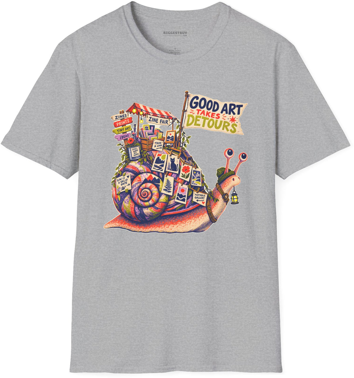 Art Detour - Softstyle T-Shirt in Sport Grey, front view