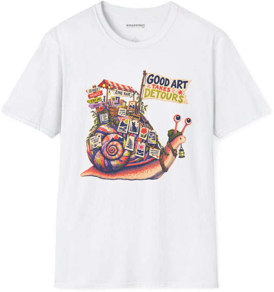 Art Detour - Softstyle T-Shirt in White, front view