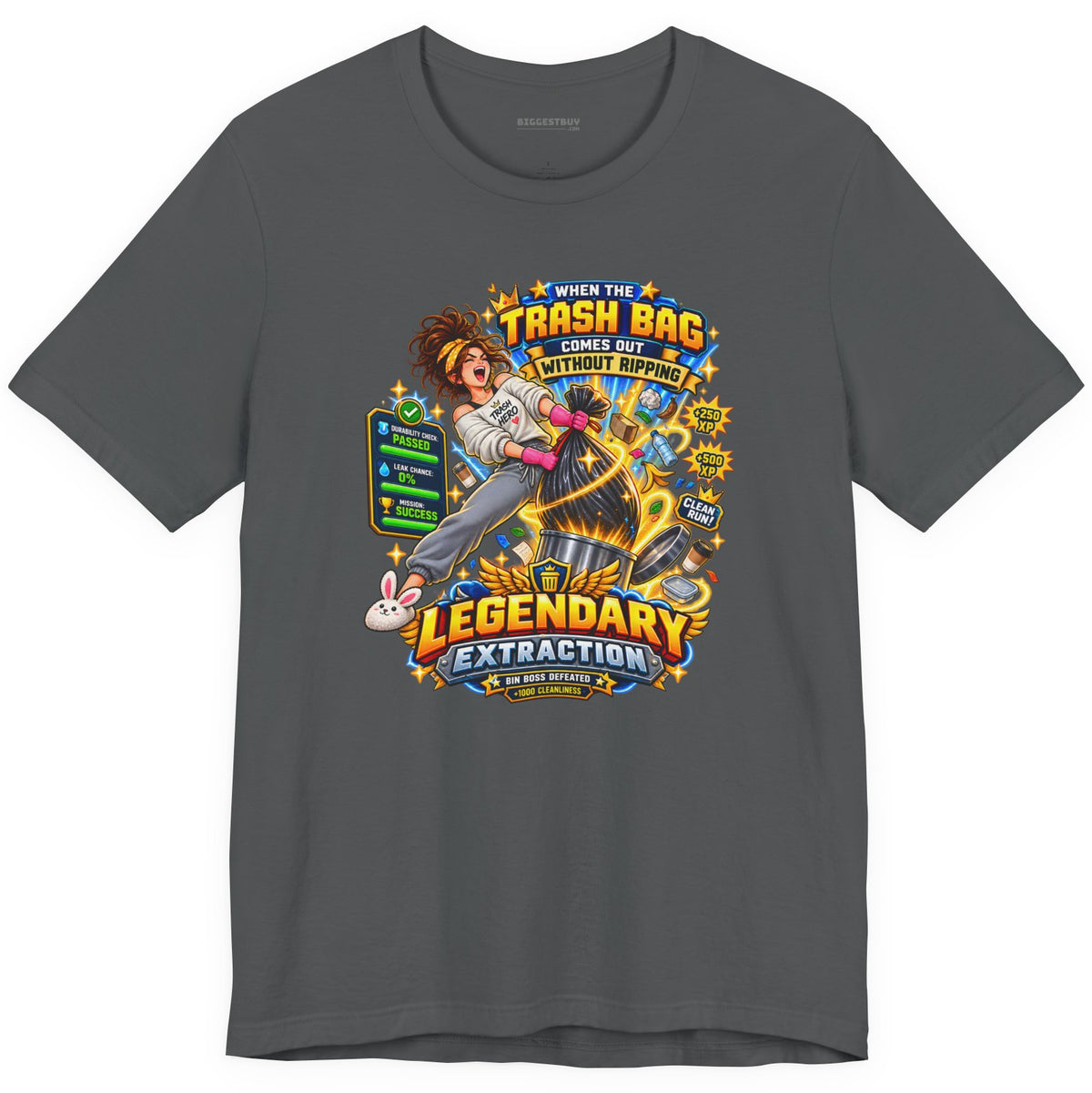 Bag Breaker - Classic Jersey Tee in Asphalt, front view