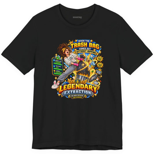 Bag Breaker - Classic Jersey Tee in Black, front view