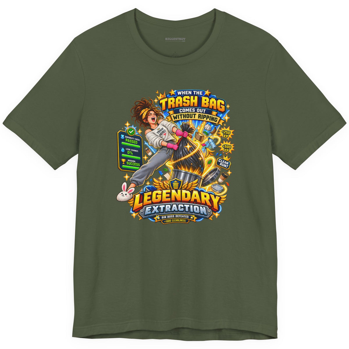 Bag Breaker - Classic Jersey Tee in Military Green, front view