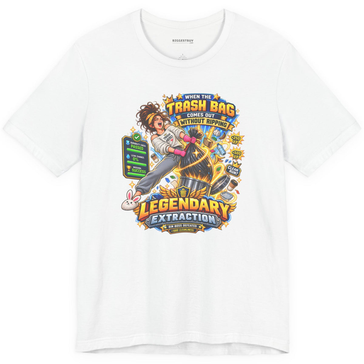 Bag Breaker - Classic Jersey Tee in White, front view