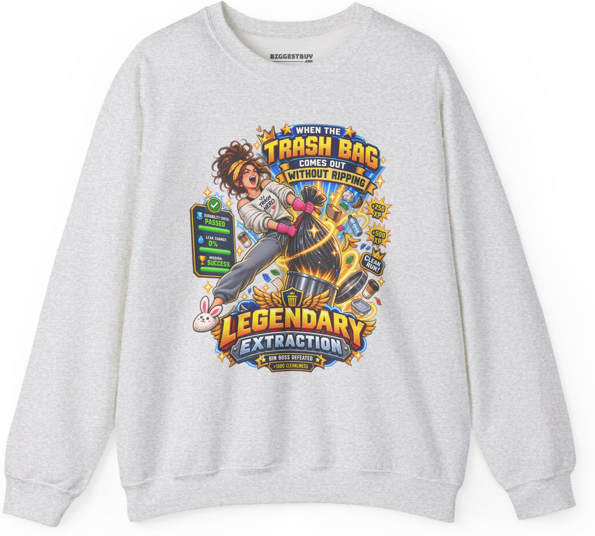 Bag Breaker - Crewneck Sweatshirt in Ash, front view