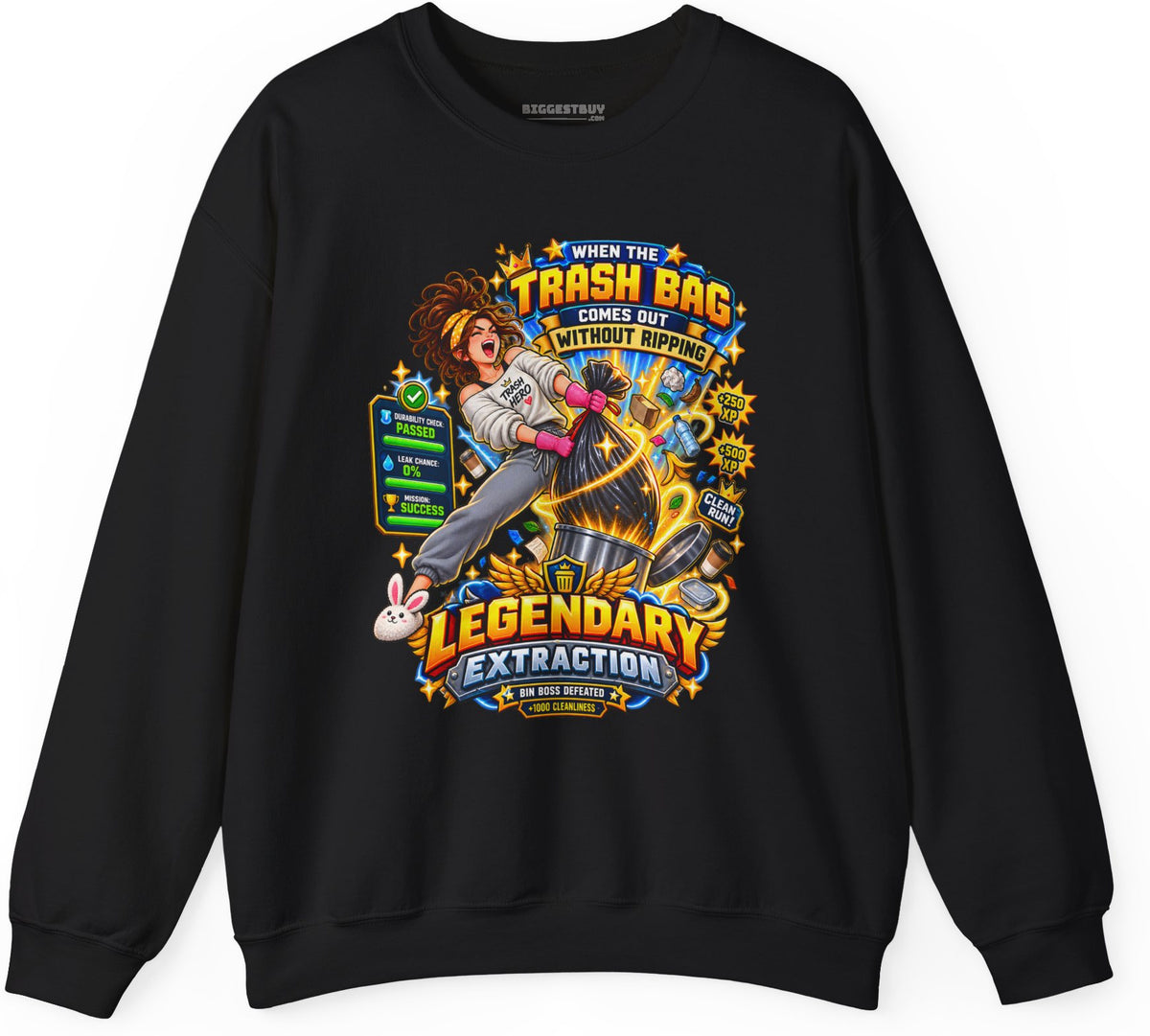 Bag Breaker - Crewneck Sweatshirt in Black, front view