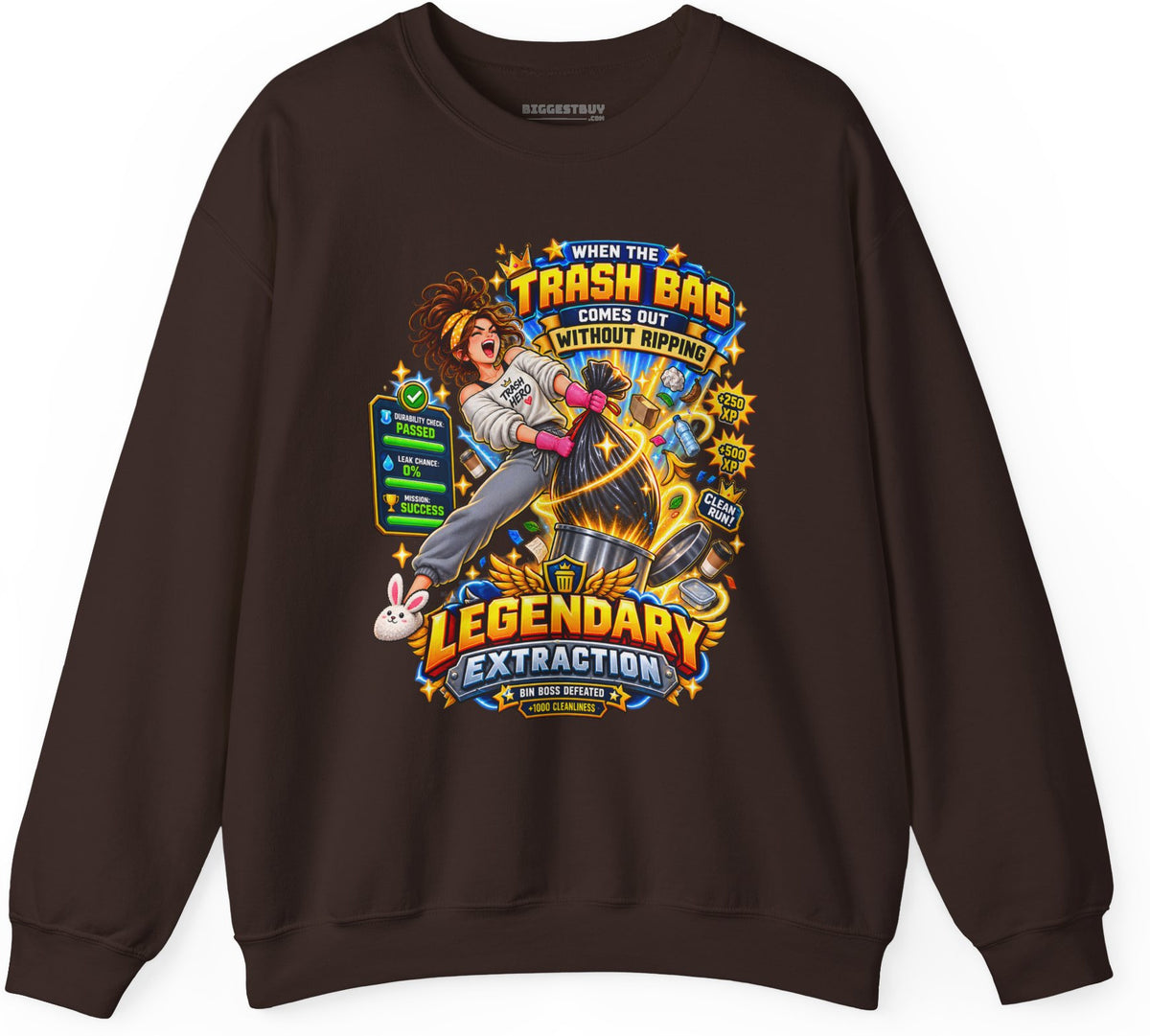 Bag Breaker - Crewneck Sweatshirt in Dark Chocolate, front view