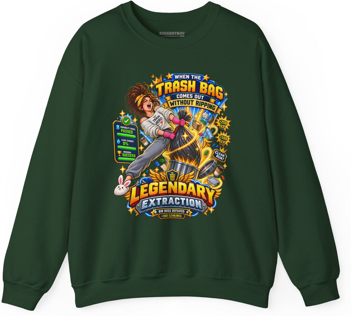 Bag Breaker - Crewneck Sweatshirt in Forest Green, front view