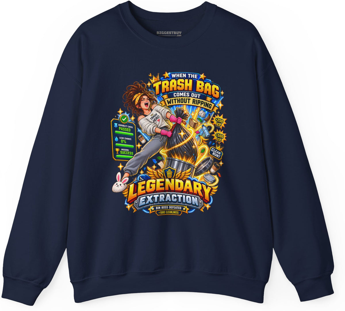 Bag Breaker - Crewneck Sweatshirt in Navy, front view