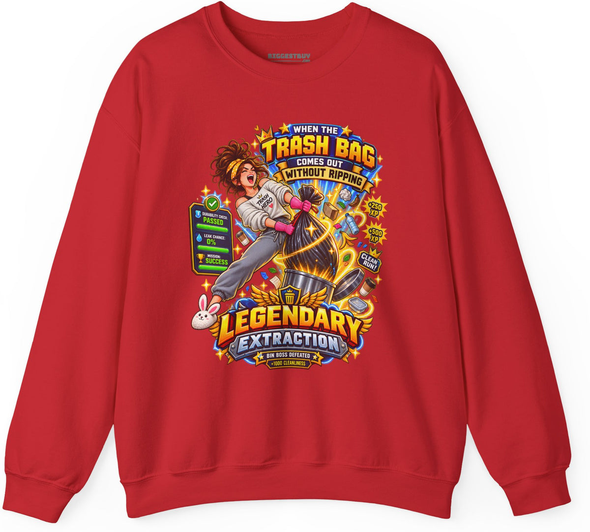 Bag Breaker - Crewneck Sweatshirt in Red, front view