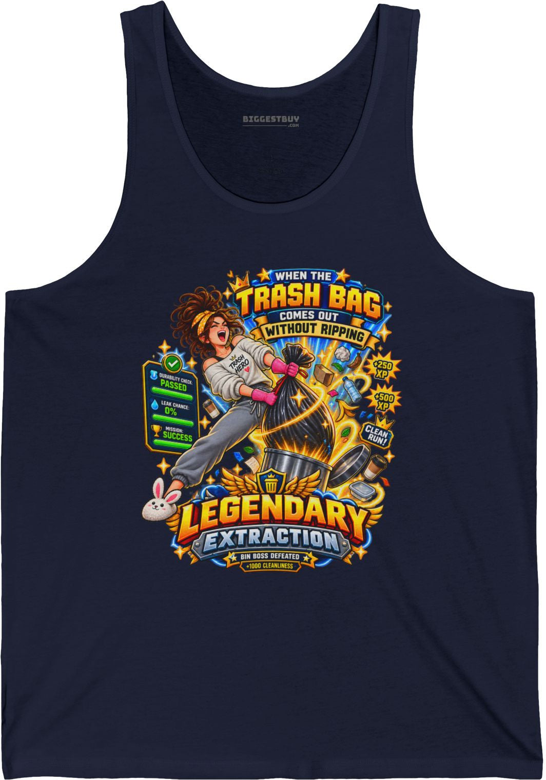 Bag Breaker - Jersey Tank Top in Navy, front view