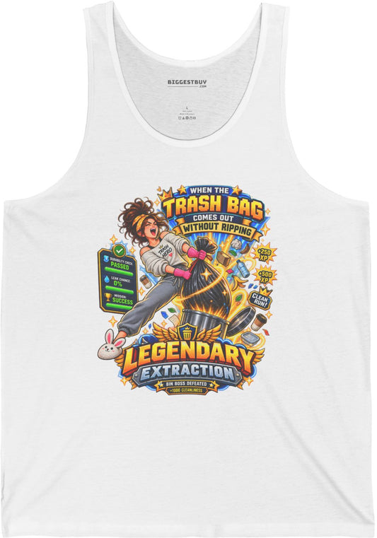 Bag Breaker - Jersey Tank Top in White, front view