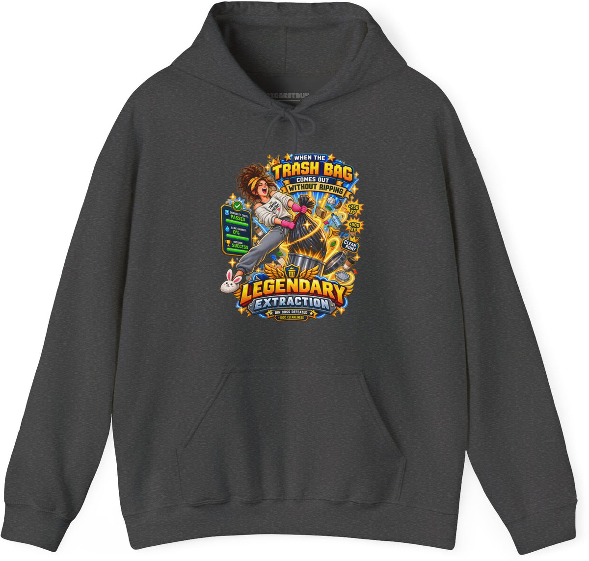 Bag Breaker - Pullover Hoodie in Dark Heather, front view