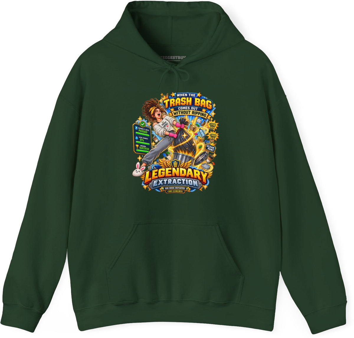 Bag Breaker - Pullover Hoodie in Forest Green, front view