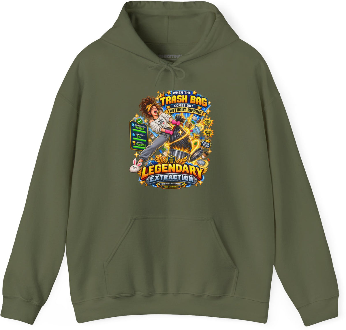 Bag Breaker - Pullover Hoodie in Military Green, front view