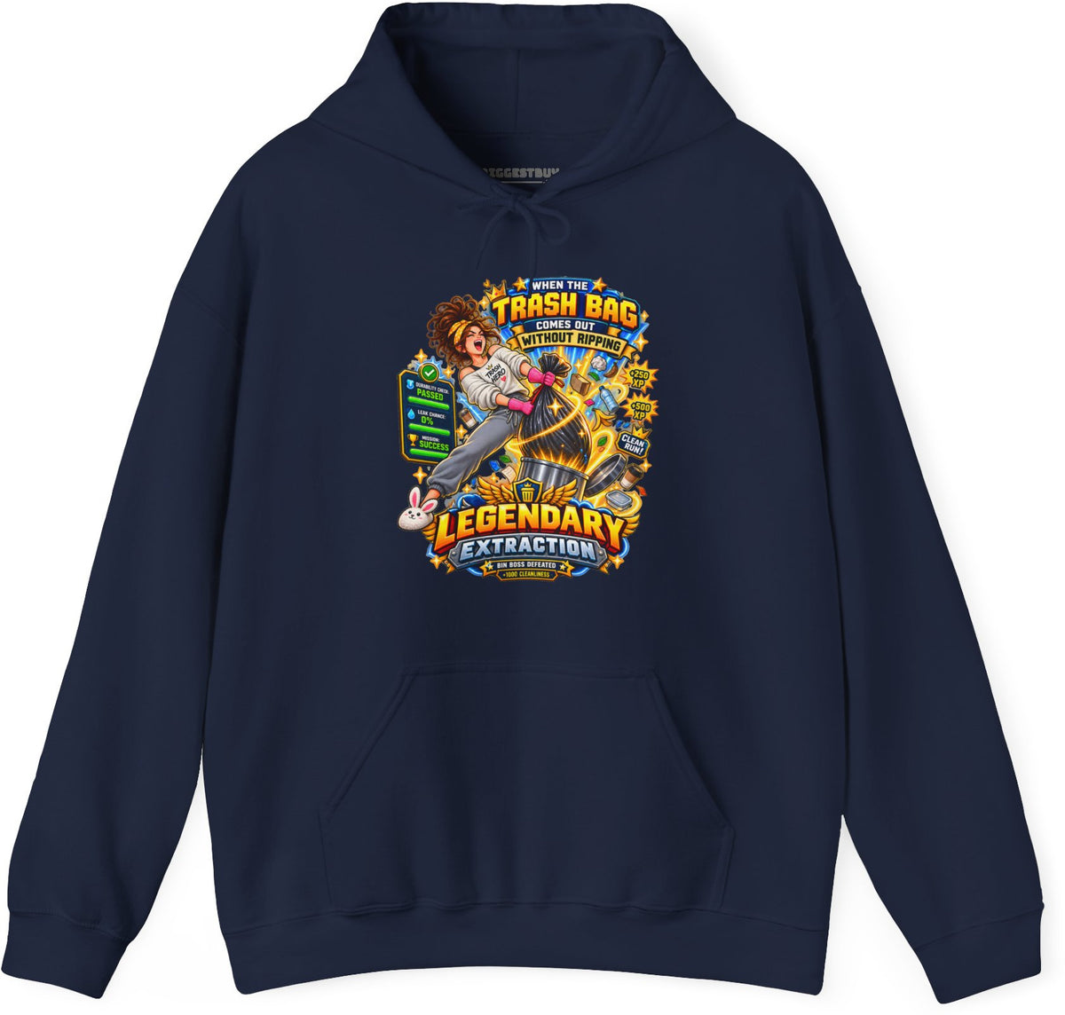 Bag Breaker - Pullover Hoodie in Navy, front view