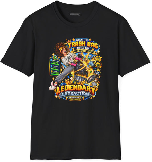Bag Breaker - Softstyle T-Shirt in Black, front view