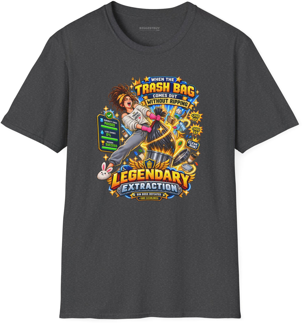 Bag Breaker - Softstyle T-Shirt in Dark Heather, front view