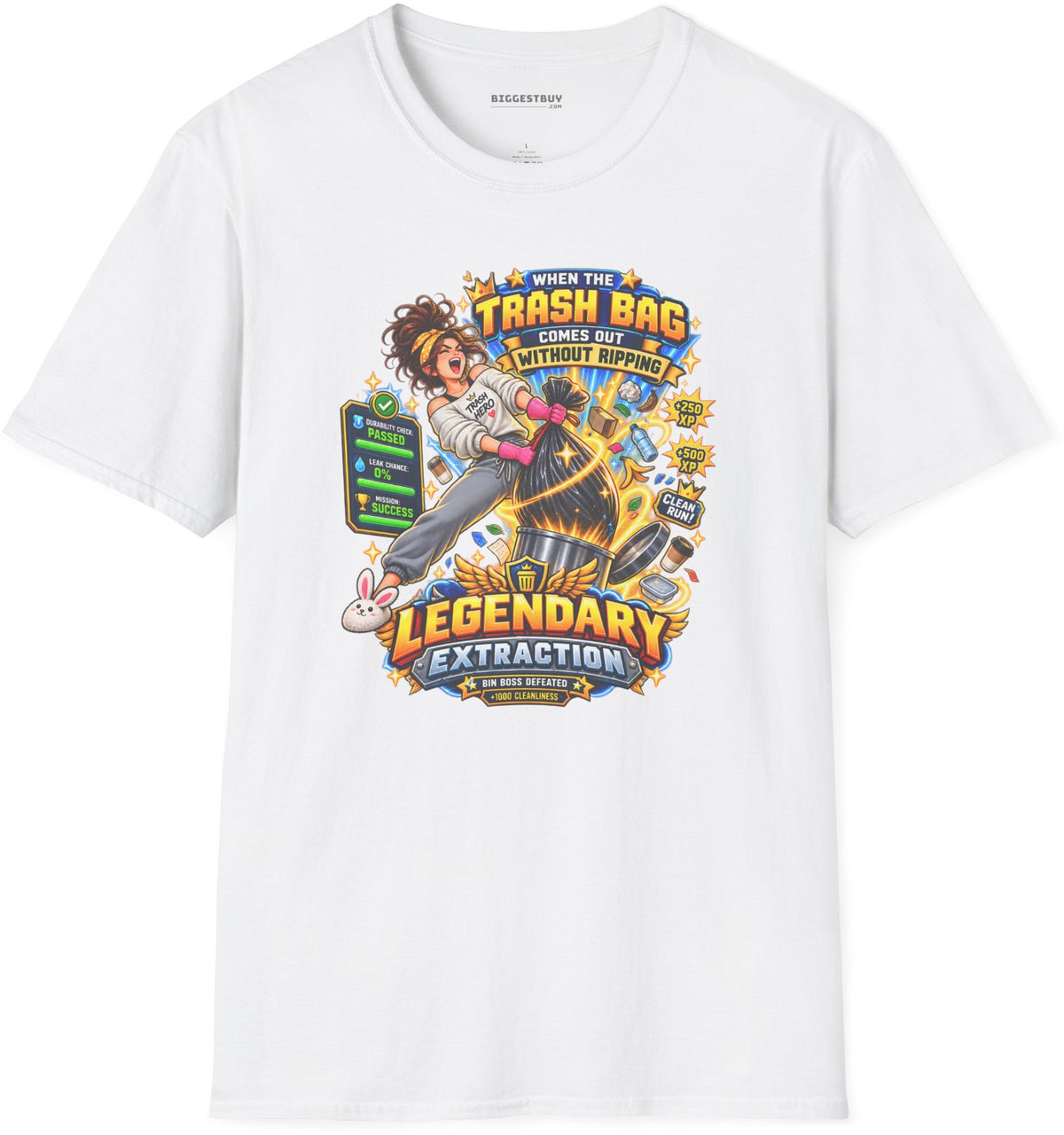 Bag Breaker - Softstyle T-Shirt in White, front view