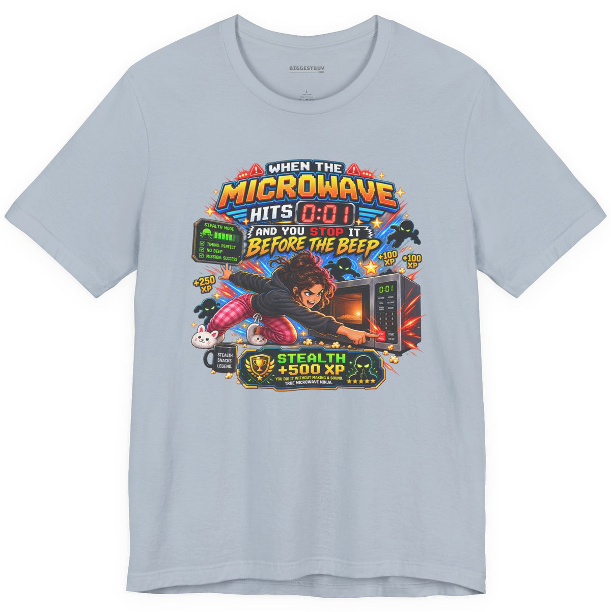 Beep Beatdown - Classic Jersey Tee in Light Blue, front view