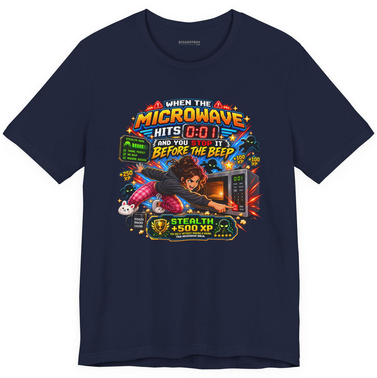 Beep Beatdown - Classic Jersey Tee in Navy, front view