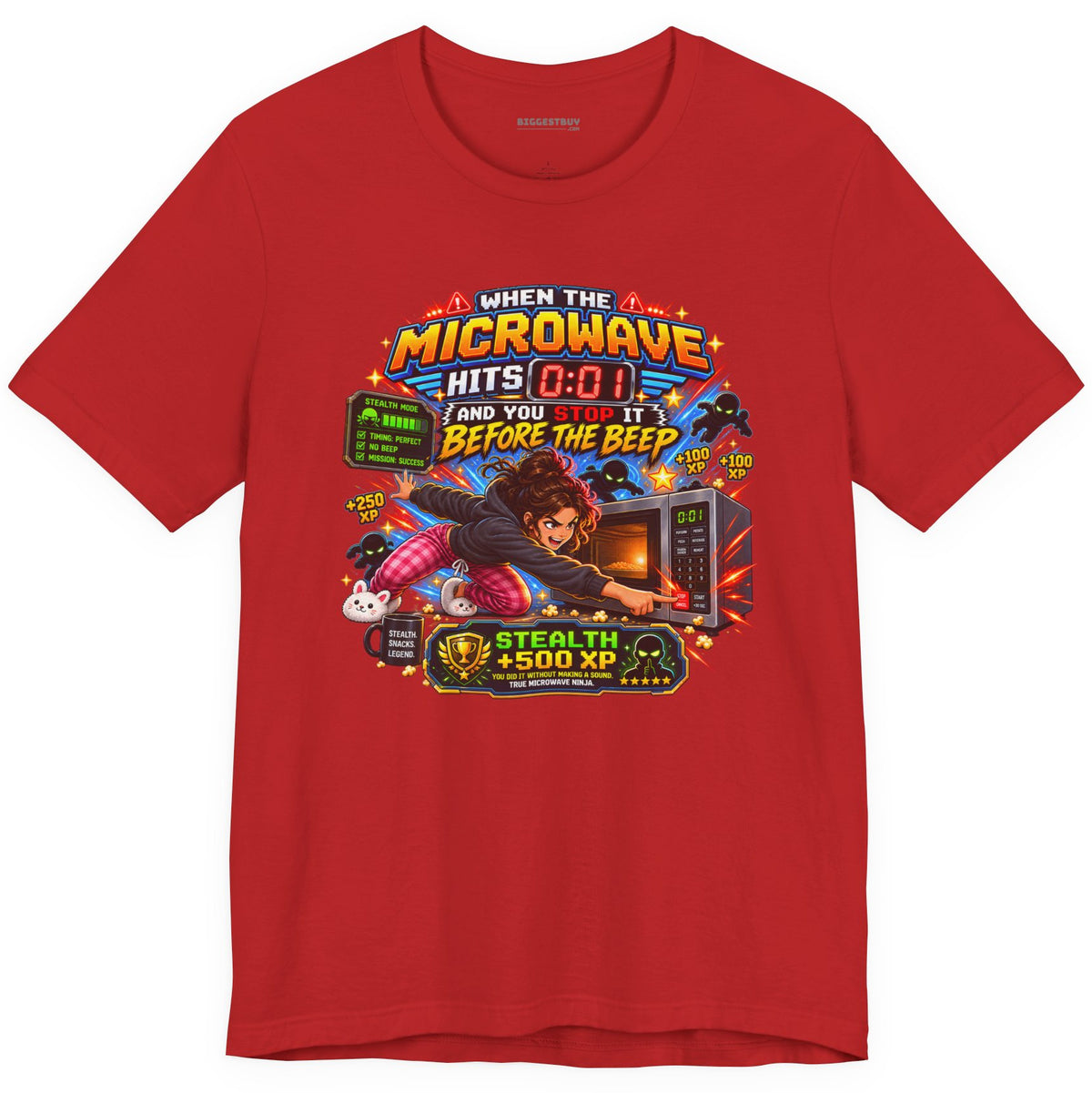 Beep Beatdown - Classic Jersey Tee in Red, front view