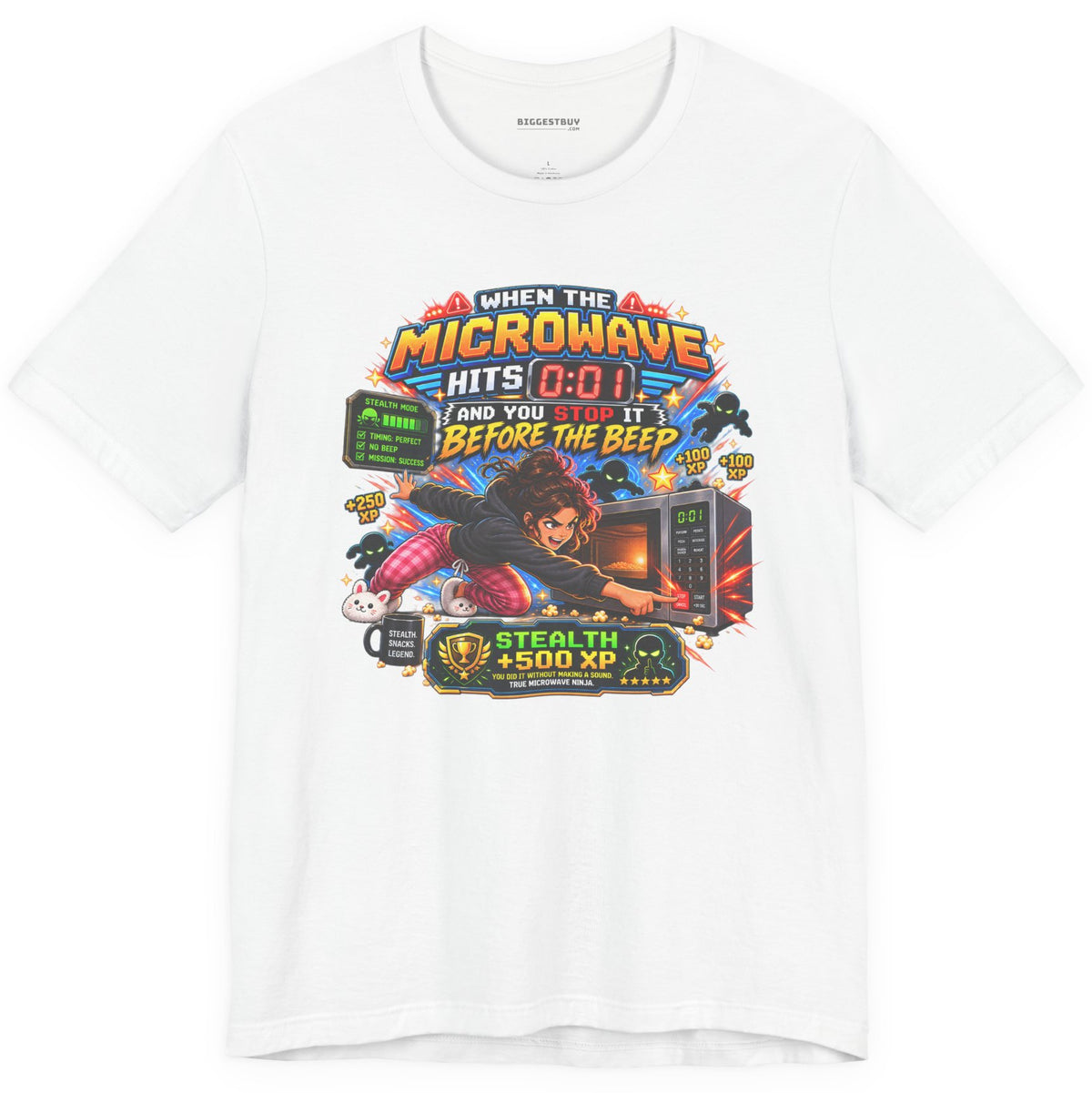 Beep Beatdown - Classic Jersey Tee in White, front view