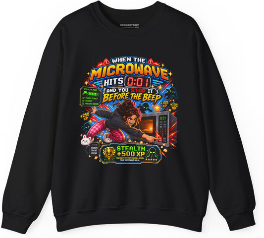 Beep Beatdown - Crewneck Sweatshirt in Black, front view