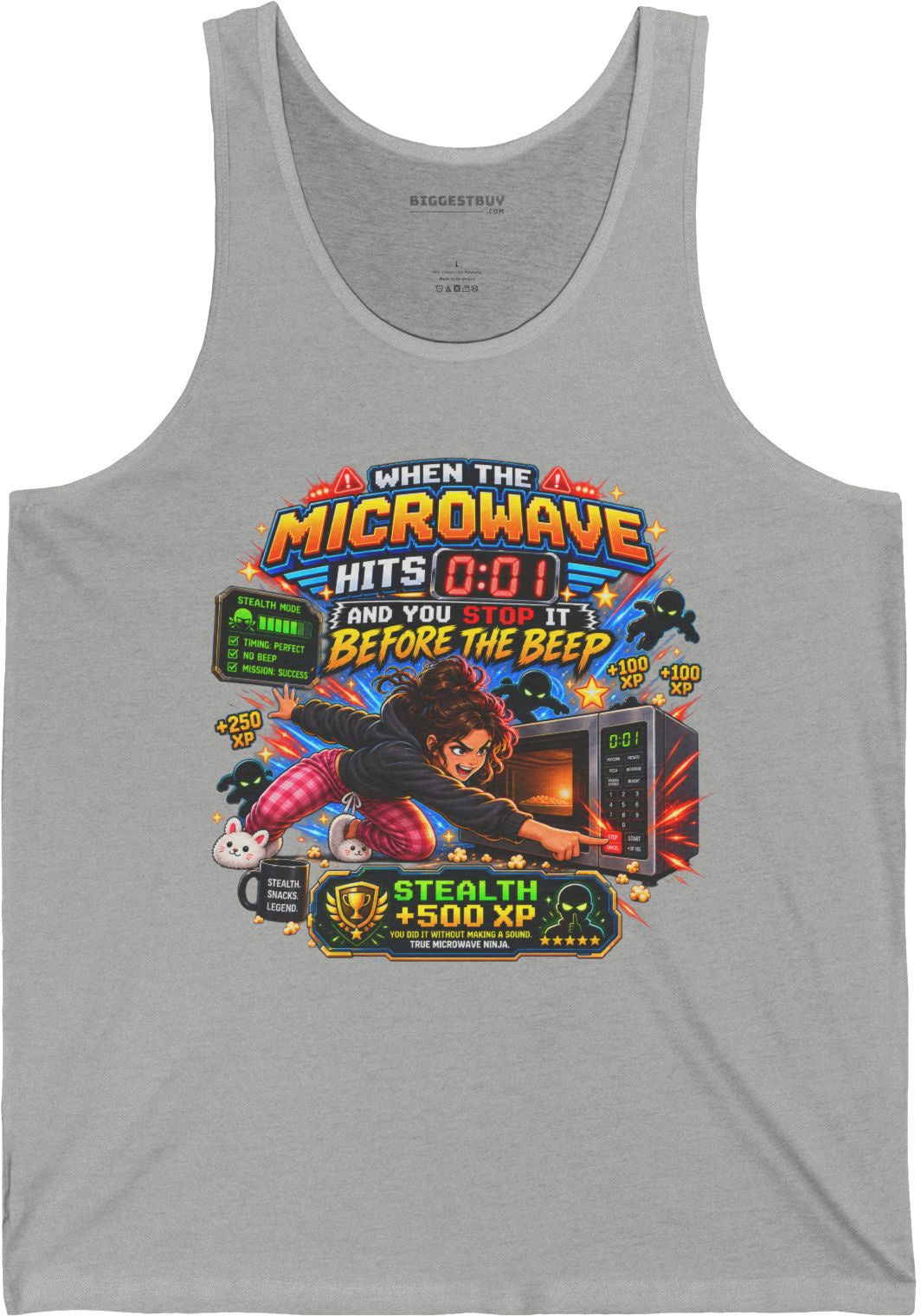 Beep Beatdown - Jersey Tank Top in Athletic Heather, front view