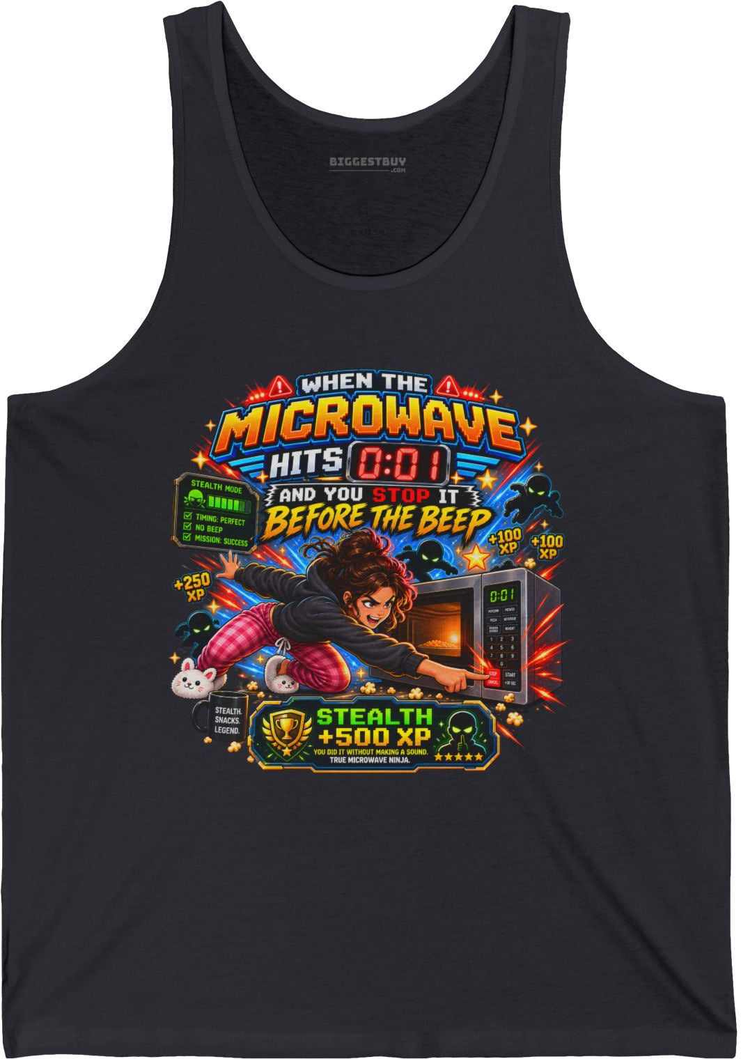 Beep Beatdown - Jersey Tank Top in Dark Grey, front view