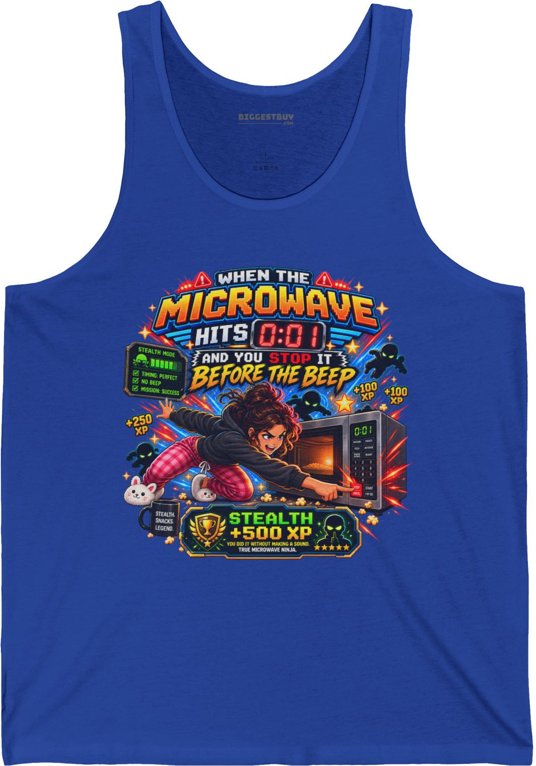 Beep Beatdown - Jersey Tank Top in True Royal, front view