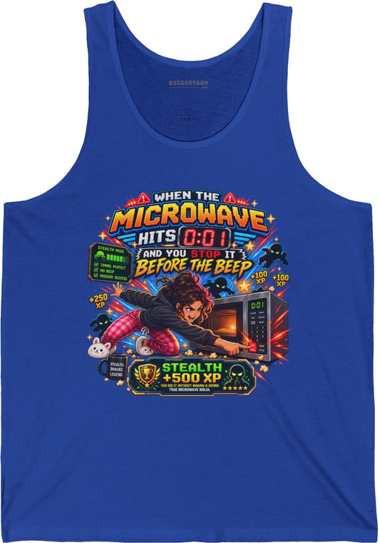 Beep Beatdown - Jersey Tank Top in True Royal, front view