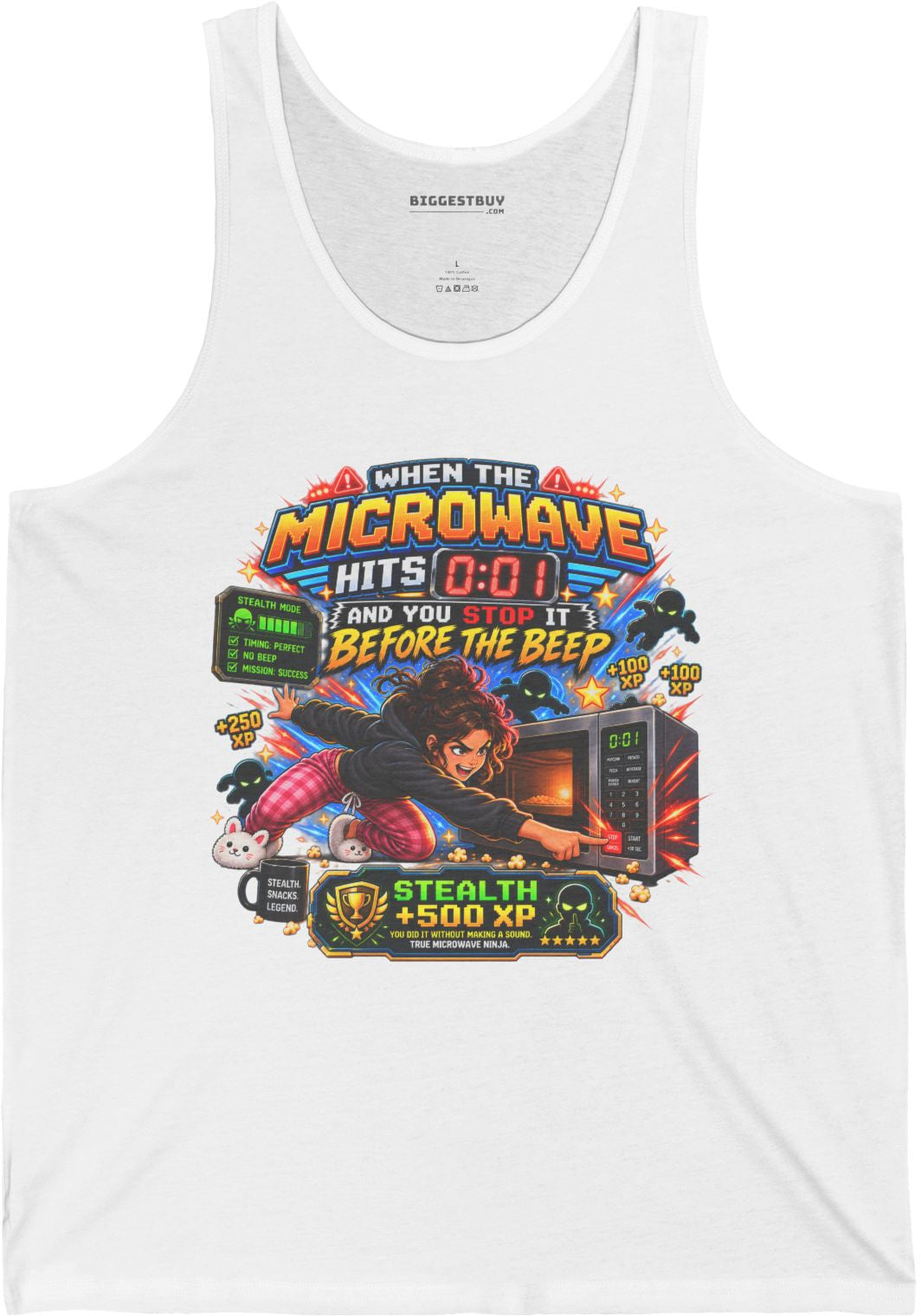 Beep Beatdown - Jersey Tank Top in White, front view