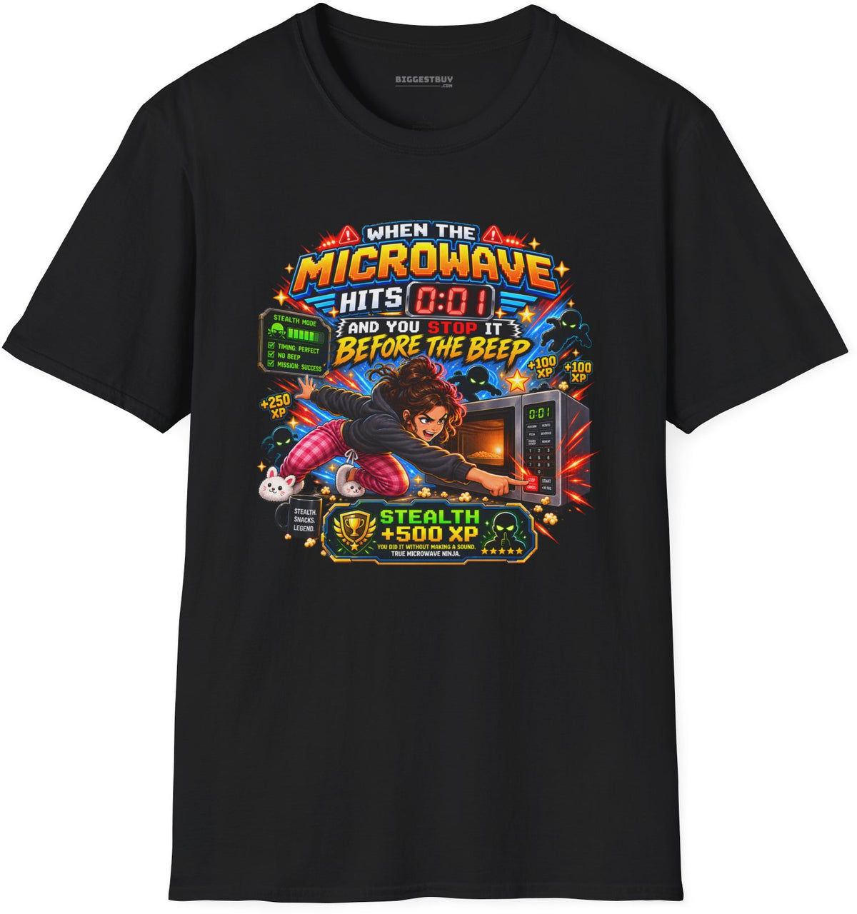Beep Beatdown - Softstyle T-Shirt in Black, front view