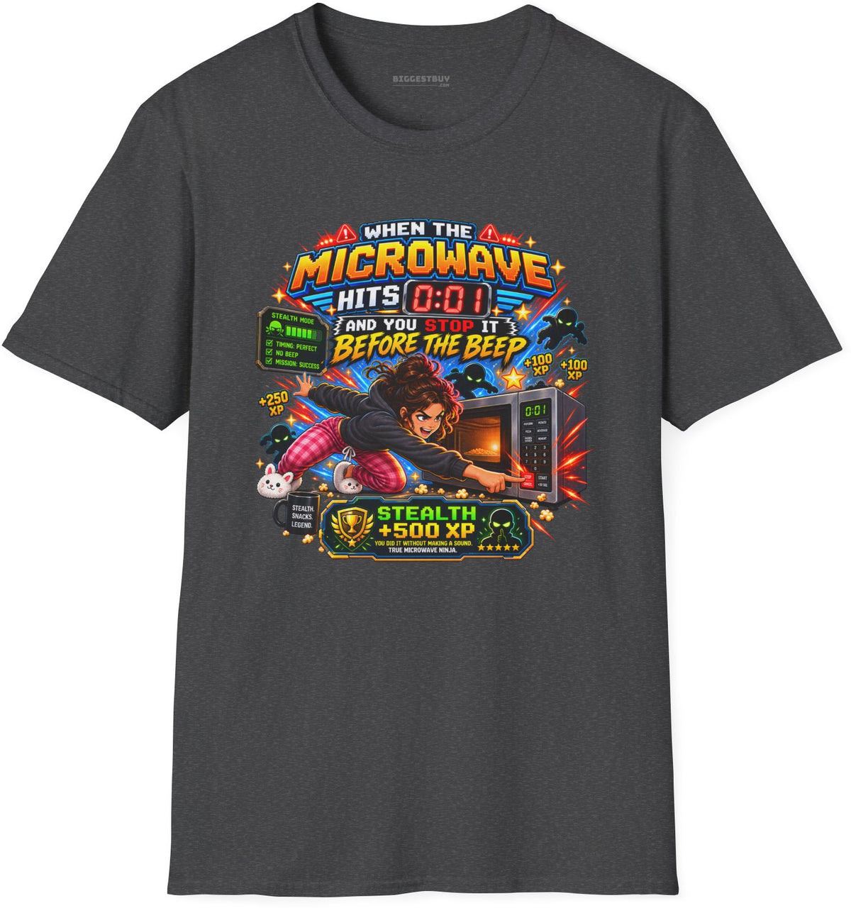 Beep Beatdown - Softstyle T-Shirt in Dark Heather, front view