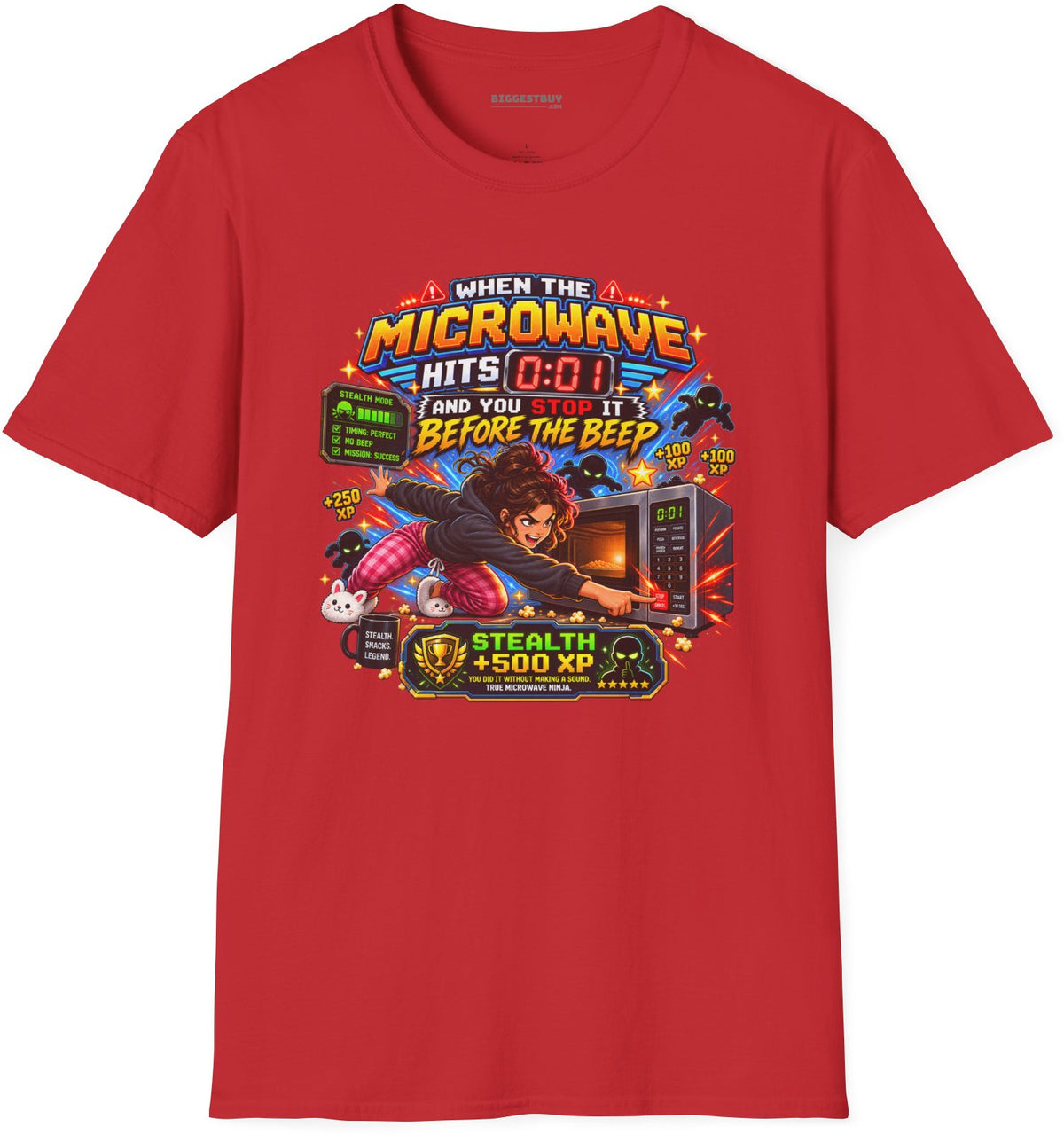 Beep Beatdown - Softstyle T-Shirt in Red, front view