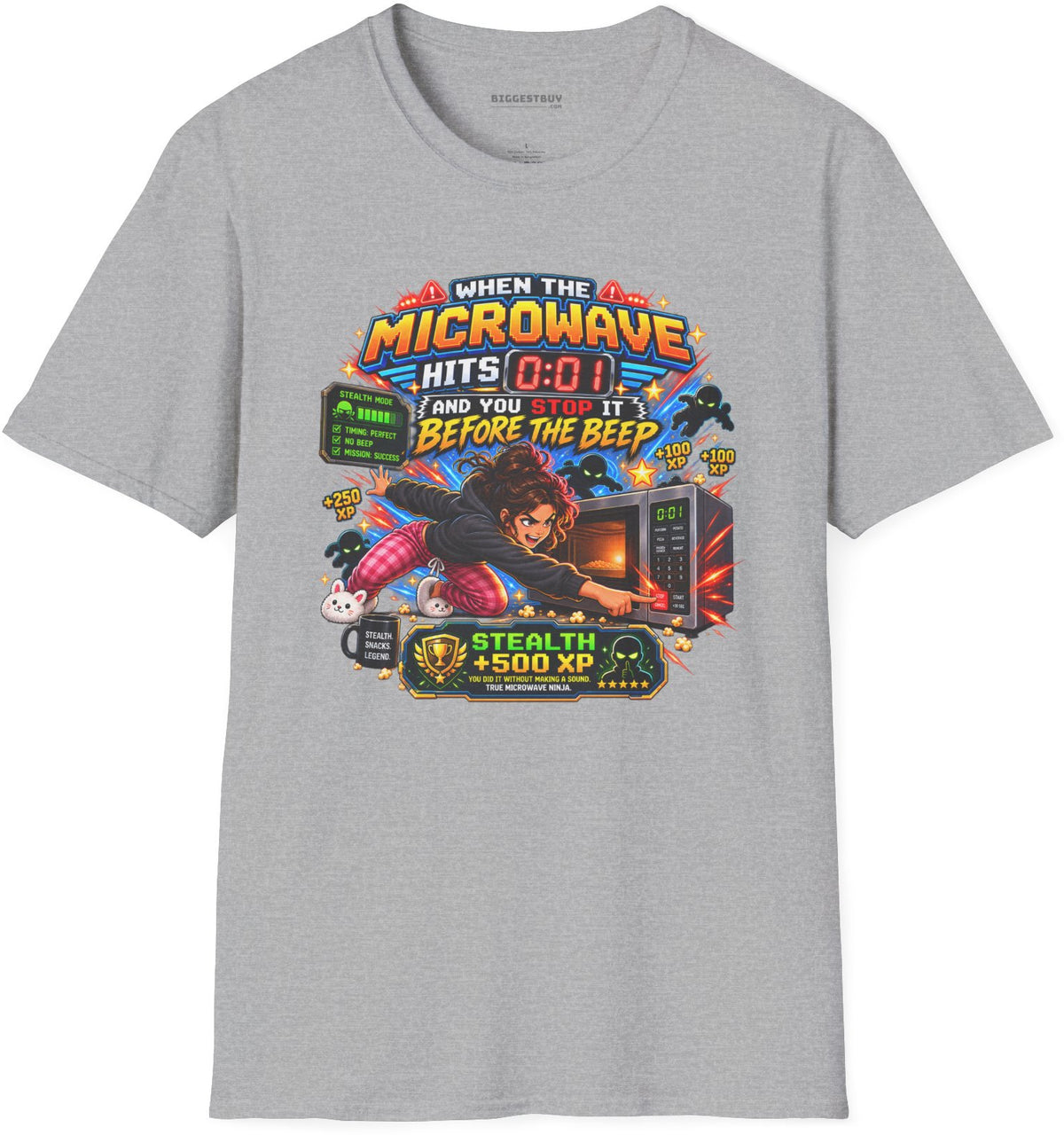 Beep Beatdown - Softstyle T-Shirt in Sport Grey, front view