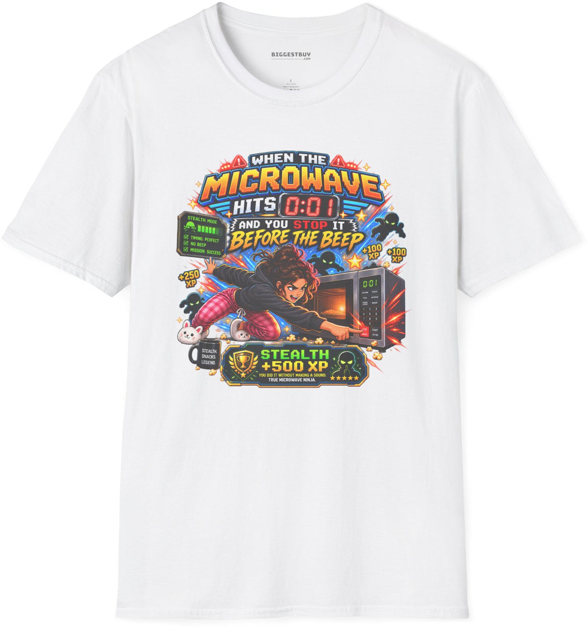 Beep Beatdown - Softstyle T-Shirt in White, front view