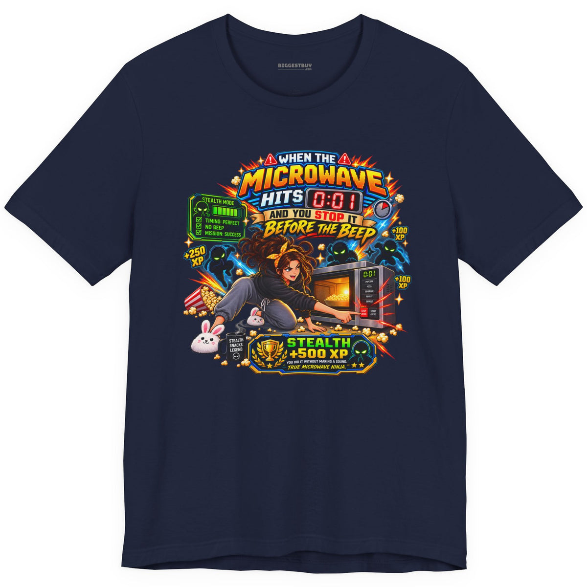 Beep Busters - Classic Jersey Tee in Navy, front view
