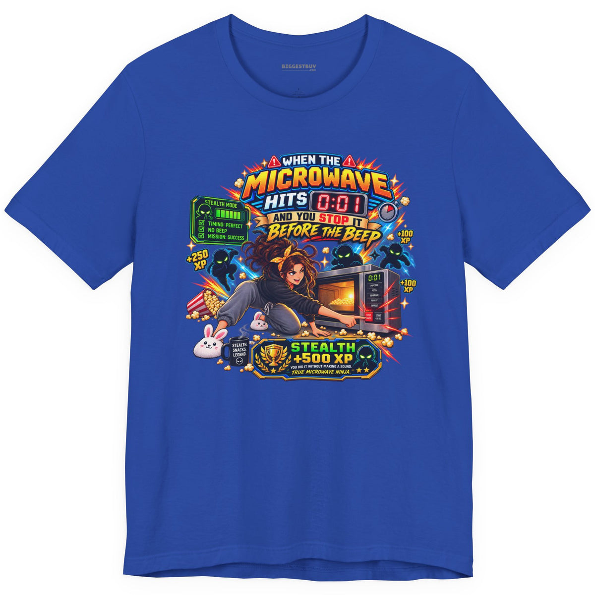 Beep Busters - Classic Jersey Tee in True Royal, front view