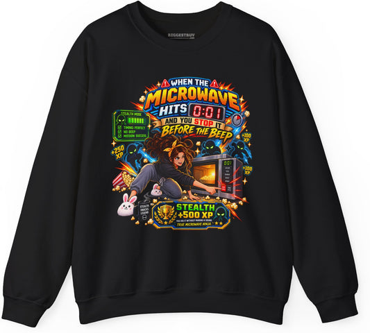 Beep Busters - Crewneck Sweatshirt in Black, front view